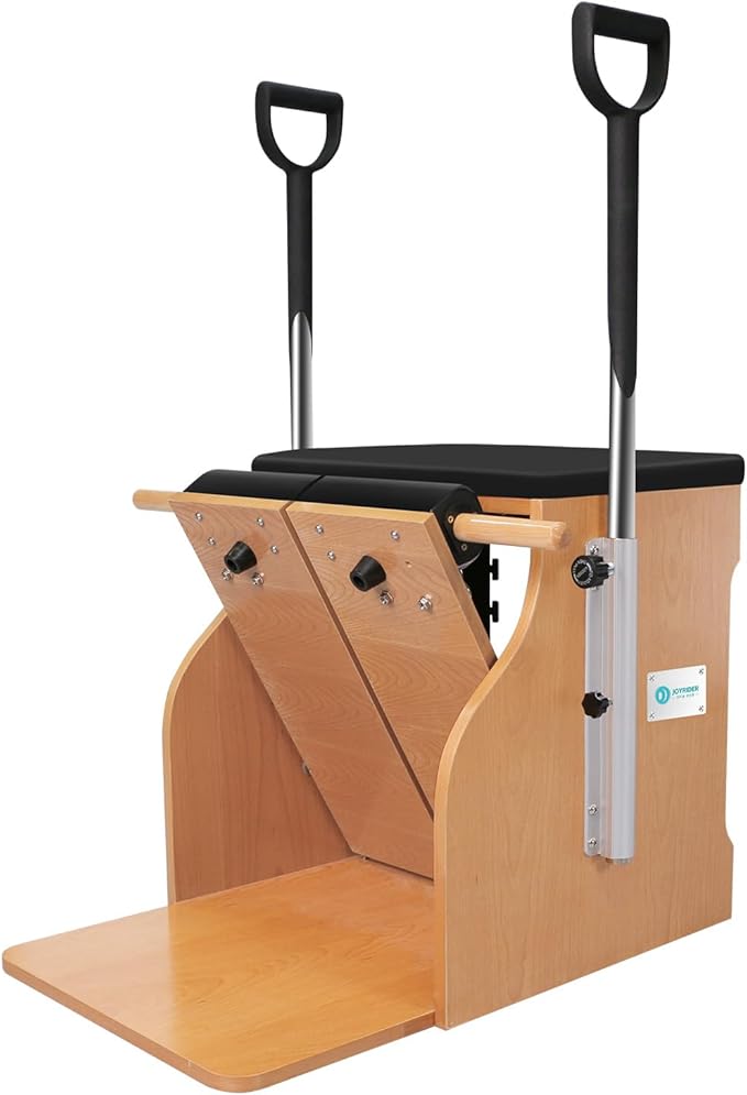 JOYRIDER Pilates Chair, Split-Pedal Stability Combo Chair with Handles, Resistance Bands Chair Pilates Reformer Machine, Professional Yoga Chair Pilates Machine