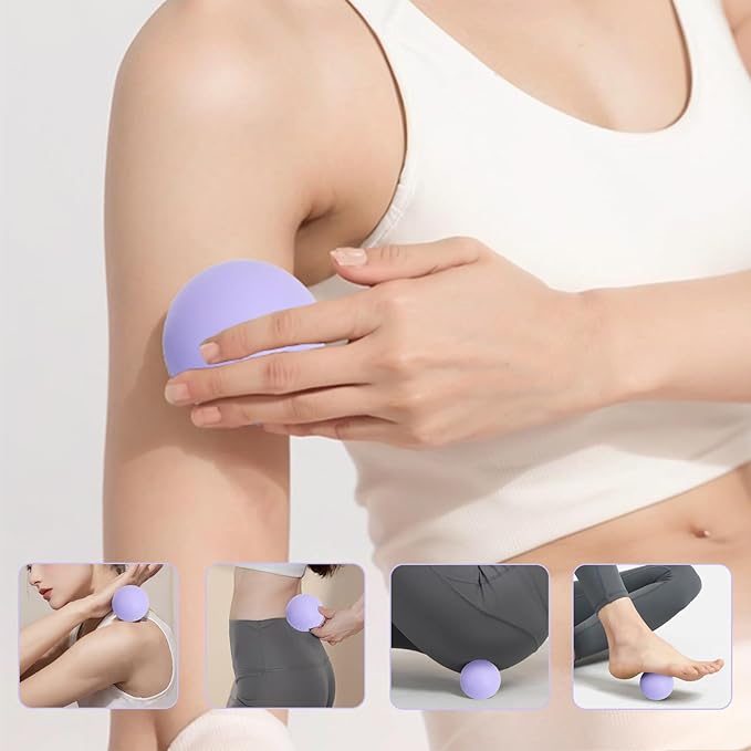 JIEJUNJI Massage Balls Set for Deep Tissue Muscle Relief, Trigger Point & Myofascial Release, Full Body Use for Back, Neck, Shoulder, Foot & Hip (Peanut Ball Set)