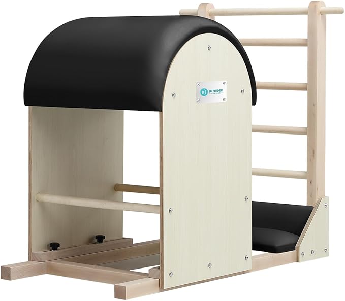 JOYRIDER Pilates Ladder Barrel, Pilates Spine Corrector for Home Workout, Pilates Arc for Balance, Core Strengthening and Stretching, Pilates Equipment Strength (Black)