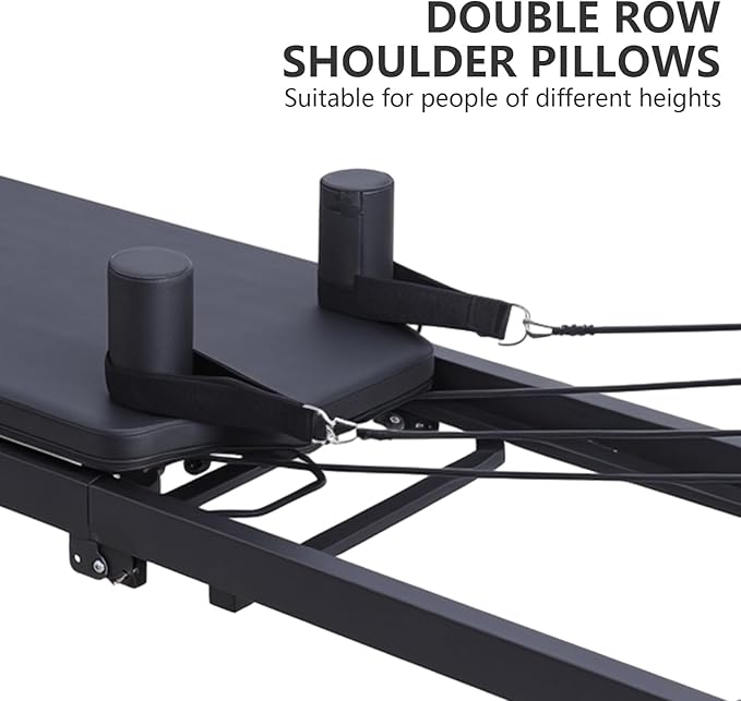 Pilates Reformer Foldable Pilates Reformer Home Gym Equipment,Core Pilates Bed for Home Workouts with Dual Resistance- Springs,Up to 265 lbs Weight Capacity,Christmas Birthday Valentines Day