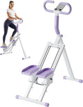 Stair Steppers for Exercise at Home, Folding Vertical Stair Stepper Climber, Full-Body Cardio Machine with Adjustable Handles, Steel Frame & Digital Monitor