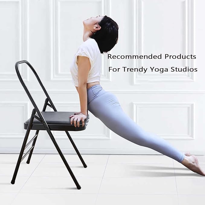 Yoga Chair,Foldable Pilates Chair,Easy to Carry and Store,with Waist Support Beauty Light Life,for Indoor Outdoor Yoga Studios(Color3)