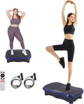 Whole Body Vibration Plate Exercise Machine – Power Vibrating Plate for Lymphatic Drainage Weight Loss, Shake Plate Exercise Platform with Touch Screen & Resistance Bands, Equipment for Women Men