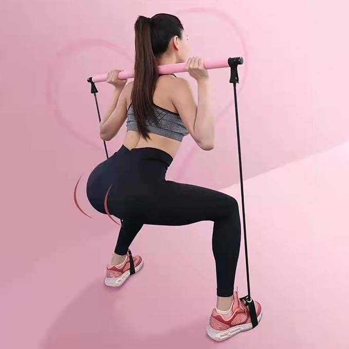 Pilates Sculpting Bar - Pilates Bar Kit, Elastic Fusion Bar Pilates Stretch | Easy Installation Pilates Resistance Bar, Multifunctional Pilates Training Bar, Portable Fitness Supplies for Yoga