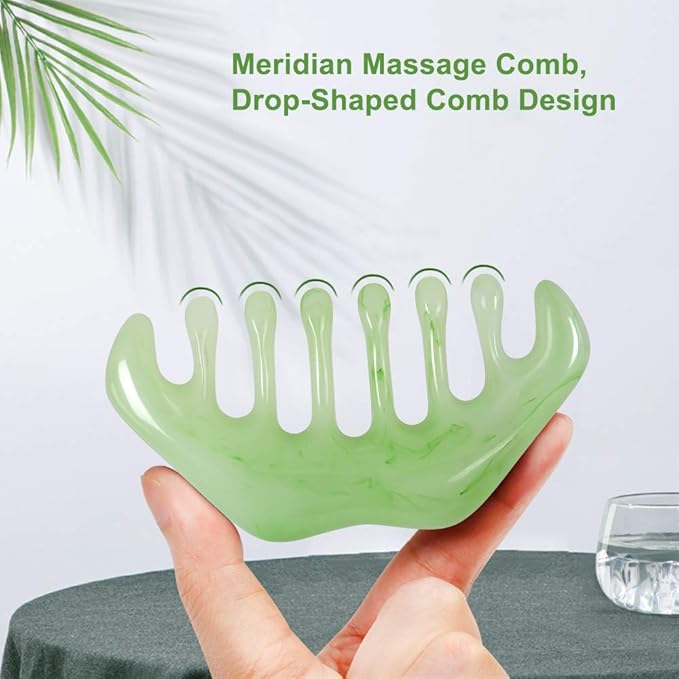 2pcs Massage Comb, Guasha Scraping Scalp Comb, Multi-Functional Handheld Head Massage Tool, Meridians Massager for Head Caring, Relaxation, Physical Therapy, Acupoint Treatment - Plastic Material