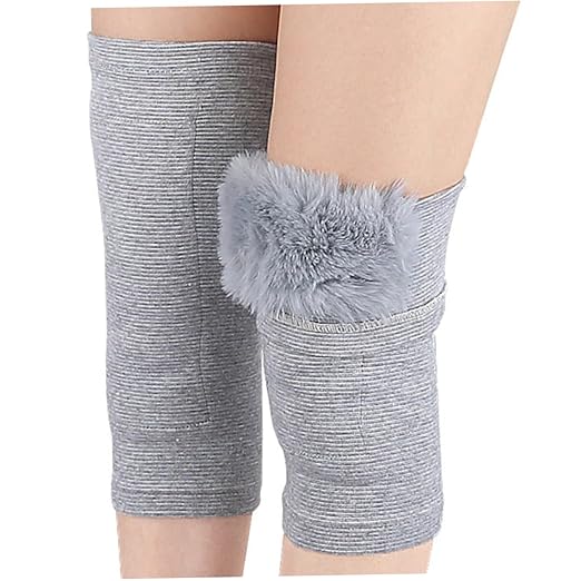FRCOLOR 1pair Warm Knee Support Sleeve Elastic Knee Wraps for Outdoor Activities Ergonomic Design for Injury Prevention Comfortable and Breathable Material for Cold Weather Use