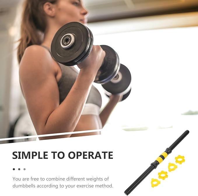 Toyvian Universal Dumbbell Connector Barbell Connector Rod with 4 Nuts 45cm Fitness Bar for Strength Training Equipment Attachments at Home Gym