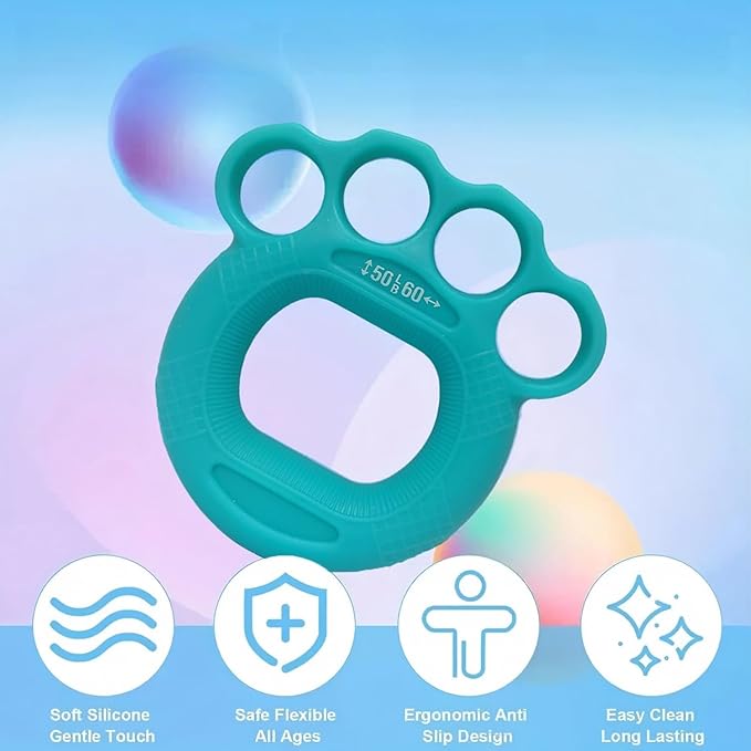 Grip Strength Trainer with Four Ring, Hand Strengthening Devices 3-Pieces for Rehabilitation Training, Stress Relief, Forearm Strengthene for Men & Women