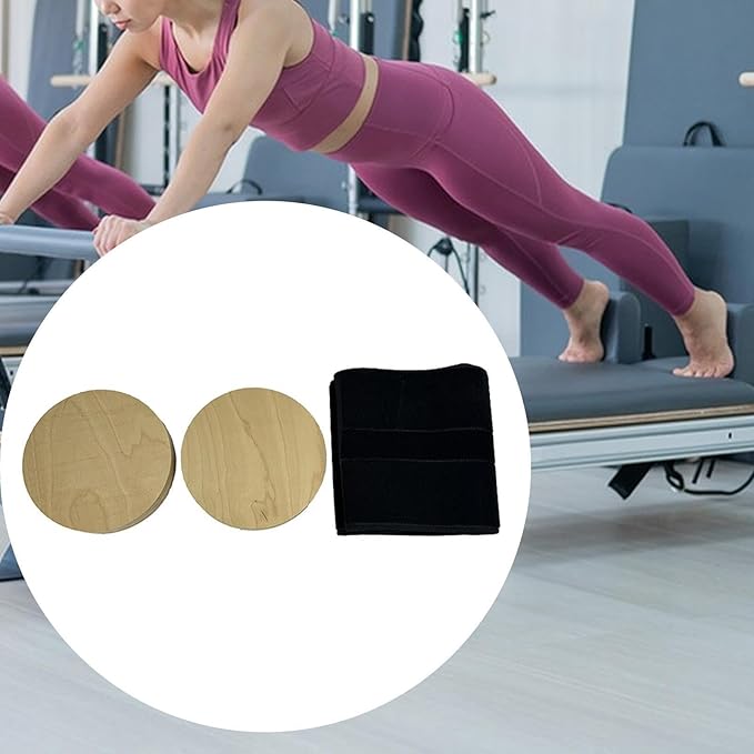 Rotating Discs Twisting Board for Pilates Reformers - Wooden Rotator Discs for Core Training, Balance Exercise, Physical Therapy, Compact 7.87x5.91x3.15 inch