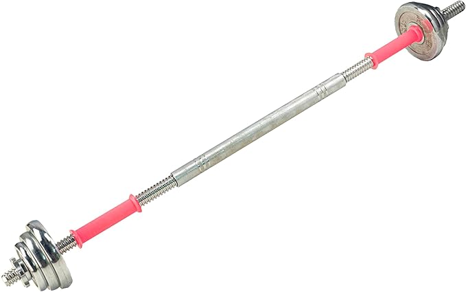 12.6/14.2/15.7inch(30/35/40cm)Pink Threaded Dumbbell Durable Rubber Handles/Adjustable Dumbbell Bar Handles - Fit 1 inch Standard Weight Plate - Weightlifting Accessories - Sold in Pair