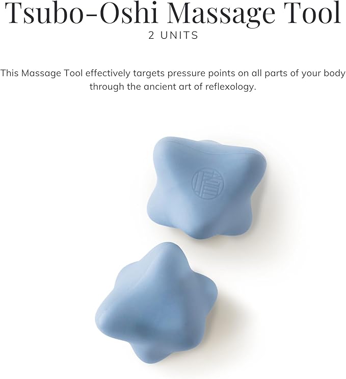 Tsubo-Oshi Massage Tools: 2-Pack Pressure Point Reflexology Tool - Handheld Silicone Massager for Knots, Muscle Tension & Relaxation - Vegan