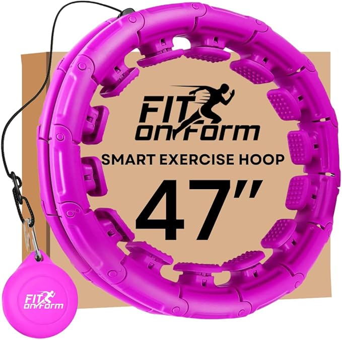 FIT ON FORM Infinity Weighted Hula Hoop for Adults Weight Loss, Smart Exercise Hola Circle Hoop for Women Abs Workout