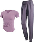 Two-Piece Pilates Set For Women, Xxl (135-150 Lb), Breathable, Stretchy Polyester-Spandex, Comfortable For Sports And Casual Wear