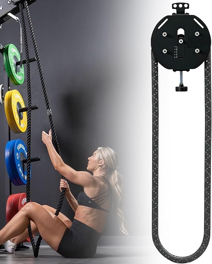 Endless Rope Trainer | Adjustable Resistance Trainer Machine | Suspension Endless Rope Pulley System| Closed-Loop Nylon Rope | Home Gym Infinity Rope for Interval Resistance Training(Black)