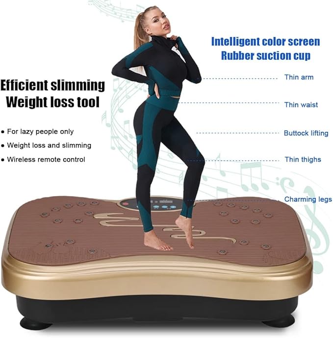 Vibration Plate Exercise Machine 99 Levels Vibration Exercise Machine with Resistance Bands 330lbs Loading Whole Body Shaper Oscillating Vibration Platform