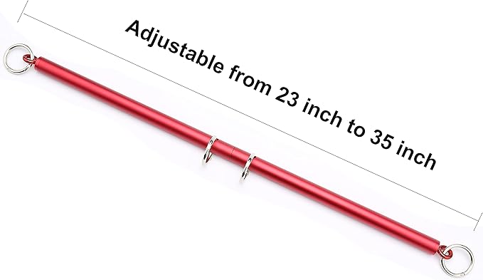 Sovyime 2pcs Red Pilates Spreader Bar Kit Sports Aid Training Fitness Gear - Exercise Guide Included,Workout Bar,Home Yoga Gym Kit