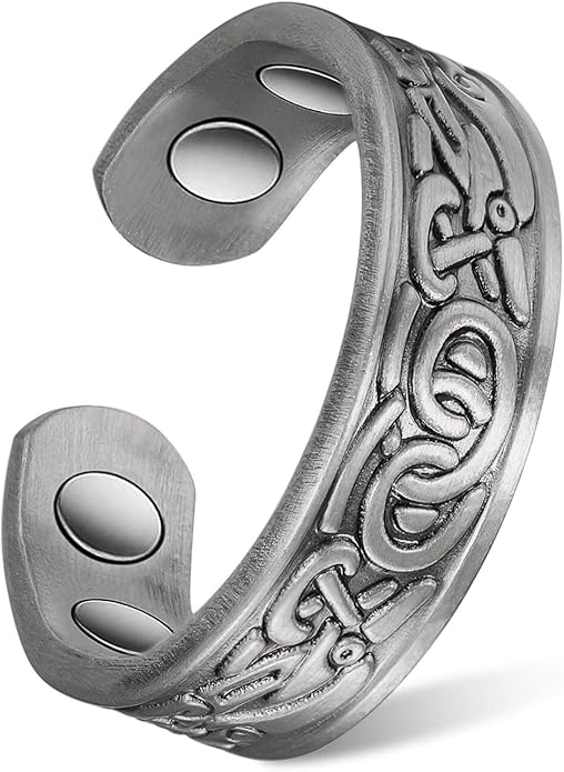 Pure Copper Ring for Women, Magnetic Rings with Magnets Jewelry (Copper Ring B)