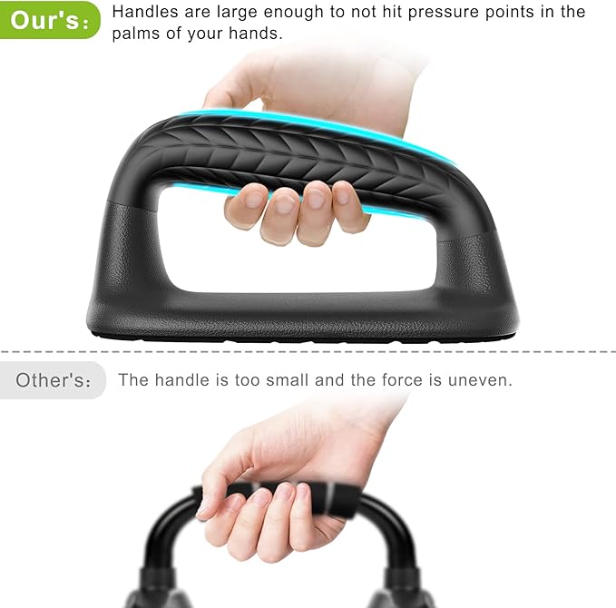 SELEWARE Push Up Bars Pushup Stands Handstand Bars, Soft Rubber Handle Provide Comfy Grip, Fit for Calisthenics, Fitness, Floor strength training, Stable and Sturdy Construction Support 500 lbs