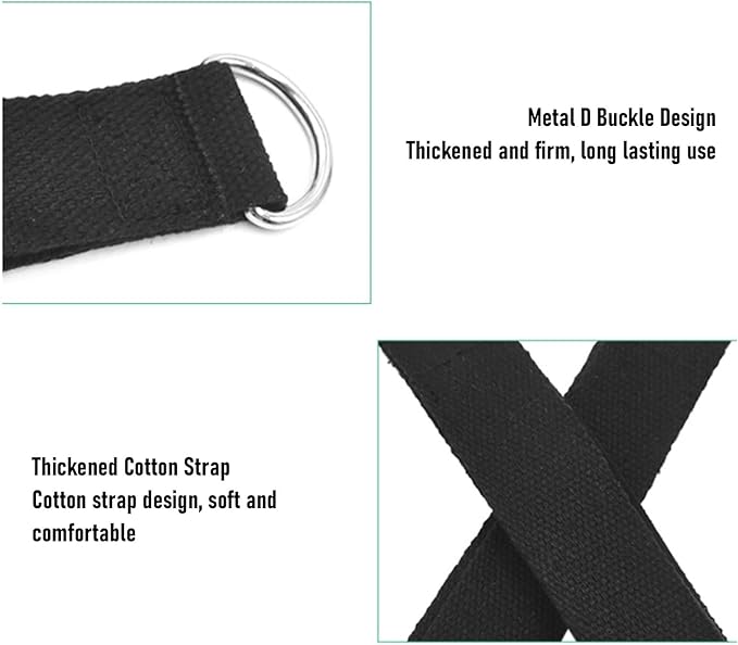 Keenso Pilates Straps, 2PCs Double Loop Exercise Wrist Bands with D Buckle for Home Gym Fitness Workout