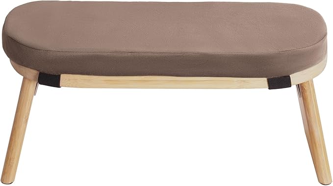 Coffee Brown Wooden Meditation Bench - Foldable, Ergonomic for Home Use