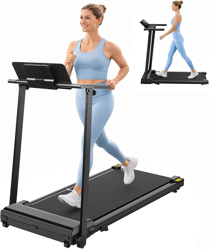 STRIDEMAX Quiet Folding Treadmill with Manual Incline, 2.5HP Under Desk Walking Pad, Basic LED Display, Shock Absorption, Space-Saving Fitness Equipment for Small Apartments - Joystride Series
