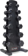 CAP Barbell Rubber Coated Dumbbell Weight Set with Vertical Rack | 100 lb, 150 lb, and 210 lb Options