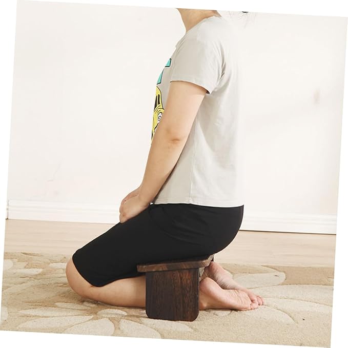 Hemoton Stool Seat Cushion Zen Meditation Bench Kneel Sit Stool for Home Yoga and Meditation