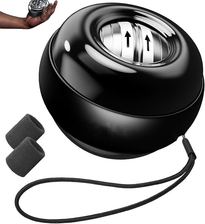 Auto-Start Gyro Wrist Trainer Ball - Strengthen Arms & Fingers, Portable Gyroscopic Exerciser for Muscle & Bone Health - Perfect for Office, Home, & Travel