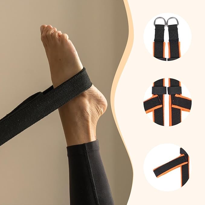 Pilates Y Shaped Ankle Straps with Locking Function for Balance & Endurance Multipurpose Easily Install Accessory Adjustable