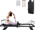 Pro Foldable Pilates Reformer Machine,91" Extra-Length Reformer Pilates for Home & Studio Use,Dual Resistance Springs & Elastic Resistance Bands,Adjustable for All Fitness Levels