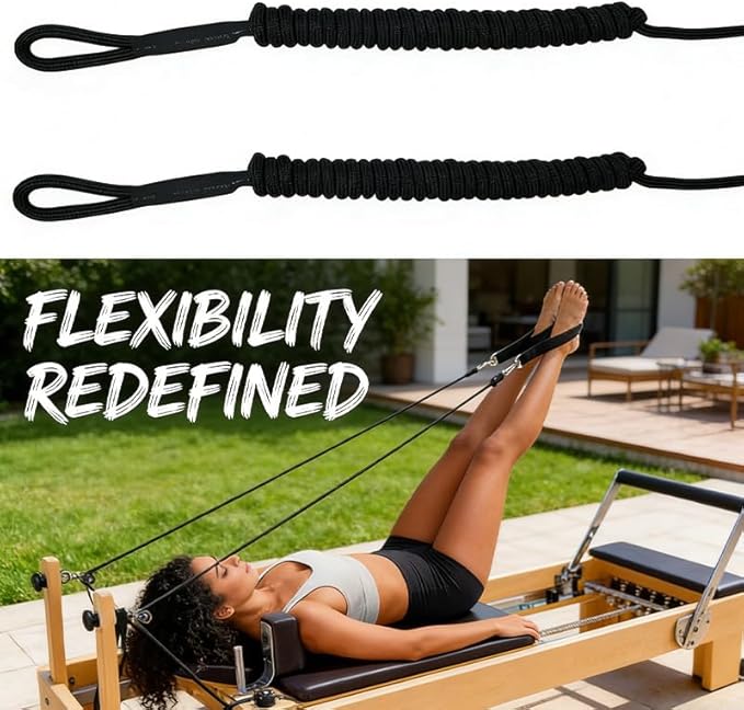 2 Pcs Nylon Pilates Reformer Pull Ropes, Replacement Straps for Pilates Core Bed, Durable Fitness Equipment Accessory for Home and Studio Yoga Workouts