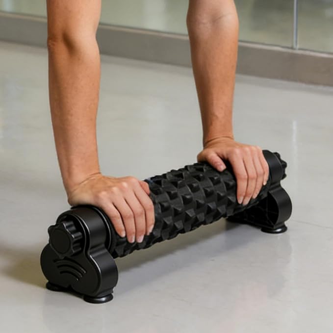 Leg Foam Roller - Muscle Tension Release System, Suction Anchored Base Design, Physical Rolling Massage Device, Flexible Stretch Training Aid | Versatile Home Gym Fitness Workout Practice