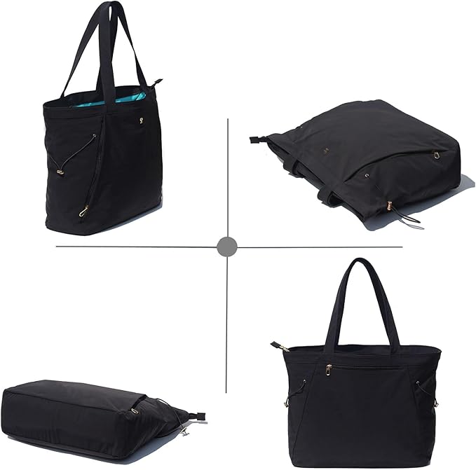 ESVAN Yoga Tote Bag for Women Shoulder Bags Drawstring for Office Workout Travel Carryall Pilates Gym and Beach