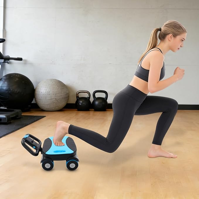 Ab Roller Wheel, 4 Wheel Elbow Support Abdominal, 330.69 lbs Capacity Four-Wheel Abdominal Roller for General Exercise, Home Fitness (Blue, 17.1 x 16.1 in)