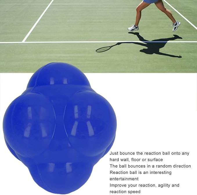Reaction Ball, Rubber Bright Color Hex Reaction Trainer Ball for Basketball, Tennis and Other Competitive Sports