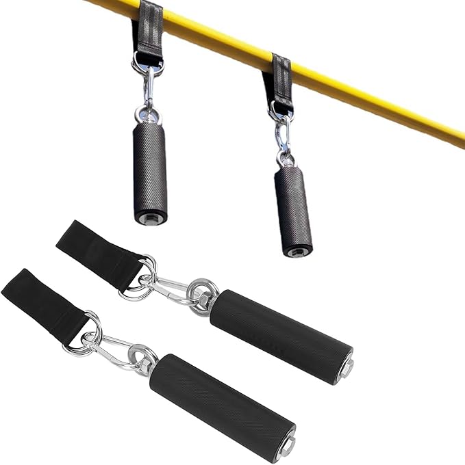 Pull Up Handle TPR Rubber Coated Grip Anti Slip Straight Gym Equipment Attachment for Weightlifting Exercise Strength Training Home Gym Workout Accessories
