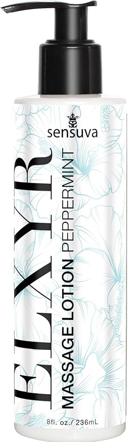 Sensuva ELXYR Massage Lotion | Peppermint | Nourishes & Soothes Skin, Luxury Lotion for Women & Men | 8 fl.oz