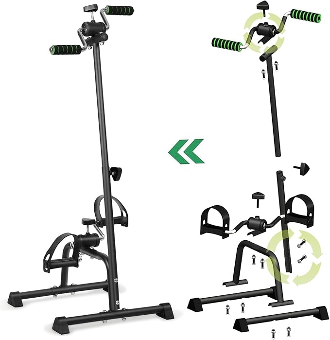 Home Elderly Exercise Bike Adjustable Arm Leg Knee Scooter Upper and Lower Extremity Rehabilitation Machine Low Impact Whole Body Exercise Equipment