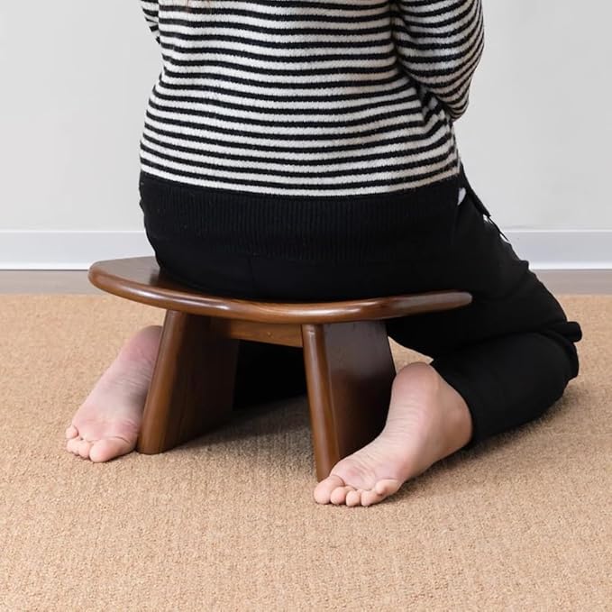 Solid Wood Meditation Stool, Meditation Stool, Church Meditation Stool, Sitting Stool, Tea Kneeling Stool, Meditation Yoga Stool,Brown