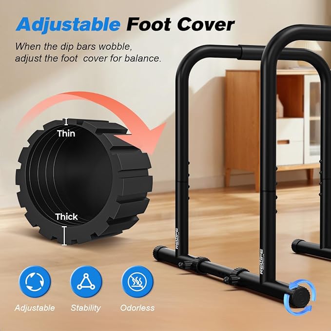RELIFE REBUILD YOUR LIFE Dip Station Functional Heavy Duty Dip Stands Fitness Workout Dip bar Station Stabilizer Parallette Push Up Stand