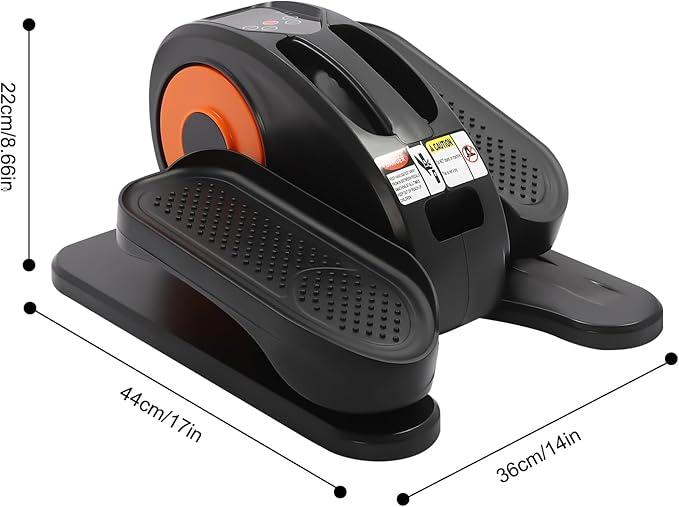 Under Desk Elliptical Machine, Elliptical Exercise Machine with Remote Control&LED Screen, Fully Assembled Under Desk Bike Pedal Exerciser All-copper Motor for Home, Silver, Black