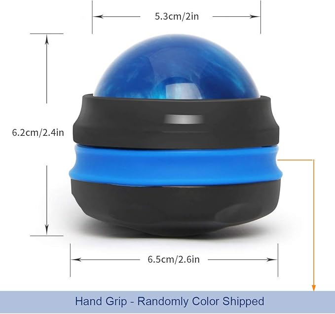 Coolrunner Massage Ball, Manual Roller Massager, 2-Pack Handheld Self Massage Therapy and Relax Full Body Tools for Sore Muscles, Shoulders, Neck, Arms, Legs, Back, Foot, Body (Blue+Purple)