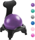 Yoga Ball Chair,Yoga Ball，Exercise Ball, Yoga Ball Chair Ergonomic Chair with Replaceable Balls Stability Yoga Ball Chair for Office Home Classroom Exercise Ball Seat(Purple)