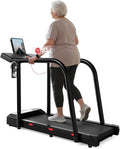 Yesoul Walking Treadmill for Seniors with Long Handrails – 4 Major Safety Protections, Emergency Stop Button, Treadmill for Home 300 lbs Capacity, Recovery Walking Machine with LED Display