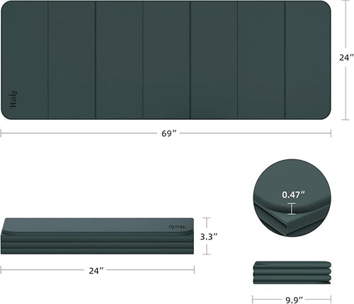 1/2 Inch Extra Thick Yoga Mat Pilates Equipment, 70"x24" Odorless Workout Mats for Home Gym, Non-slip Exercise Mats for Women Men Home Workout, Foldable Yoga Mats for Travel Camping Sleeping