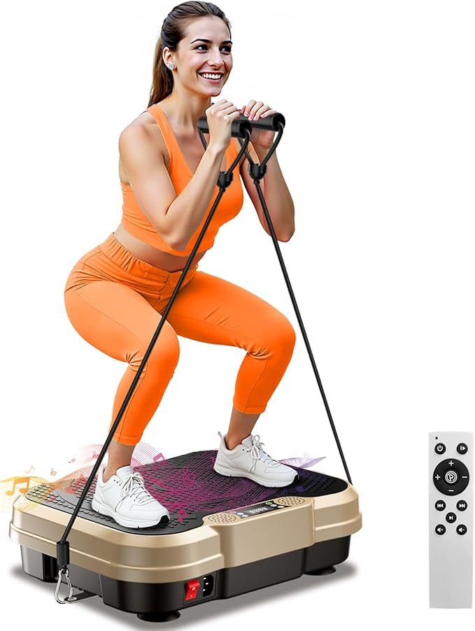 Vibration Plate Exercise Machine,Vibration Plate for Lymphatic Drainage Power Vibration Plate Machine Support 450 Lbs 250 Adjustable Speeds,Vibrating Plate Shake Plate Weight Loss