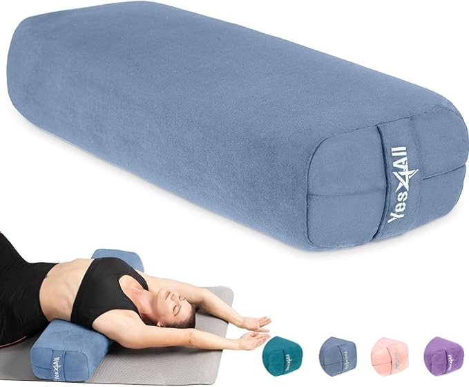 Yes4All Triple-Layer Sponge Yoga Bolster for Restorative Yoga & Meditation – Supportive Pillow for Balance & Pose Adjustments