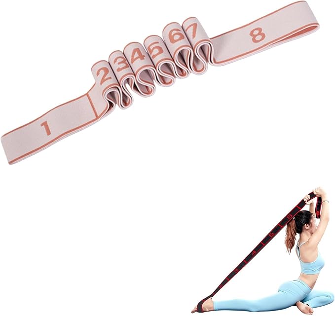 Fitness Resistance Band for Stretching and Yoga, Number Stretch Resistance Band with Clear Markings, 8/10-Section Elastic Training Bands for Yoga, Stretching, Pilates, Fitness