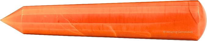Amazing Gemstone Red Aventurine Crystal Wand Massage Stick - Pelvic Wand Gua Sha for Adults - Crystals and Healing Stones Massage Wands for Adults Gifts (Pointed)