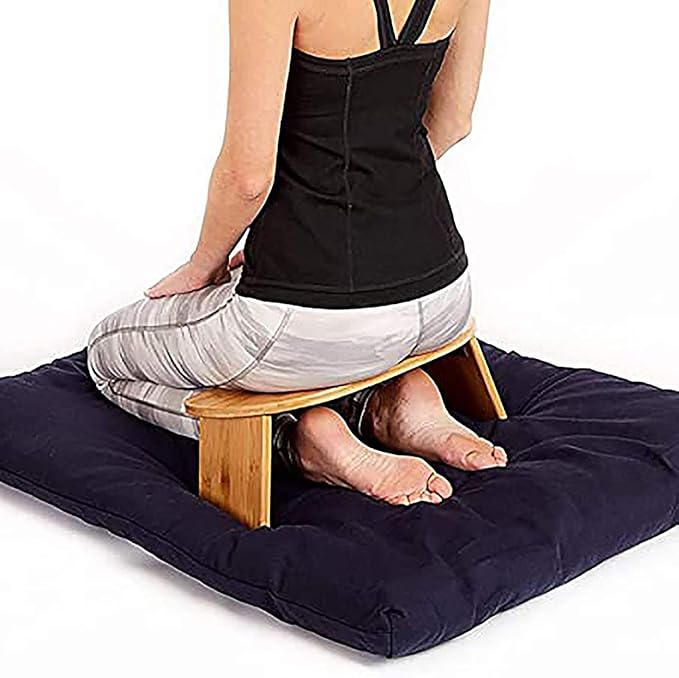 Foldable Meditation Stool, Contemporary Prayer Stool Kneeling Meditation Bench, Ergonomic Bamboo Yoga Stool, Wooden Seiza Kneeling Stool for Zen Meditating Posture